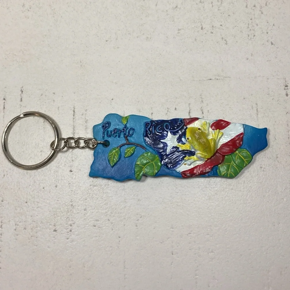 🆕Puerto Rico 🇵🇷 100x35 Island Keychain & PR Flags adjustable unisex Bracelet